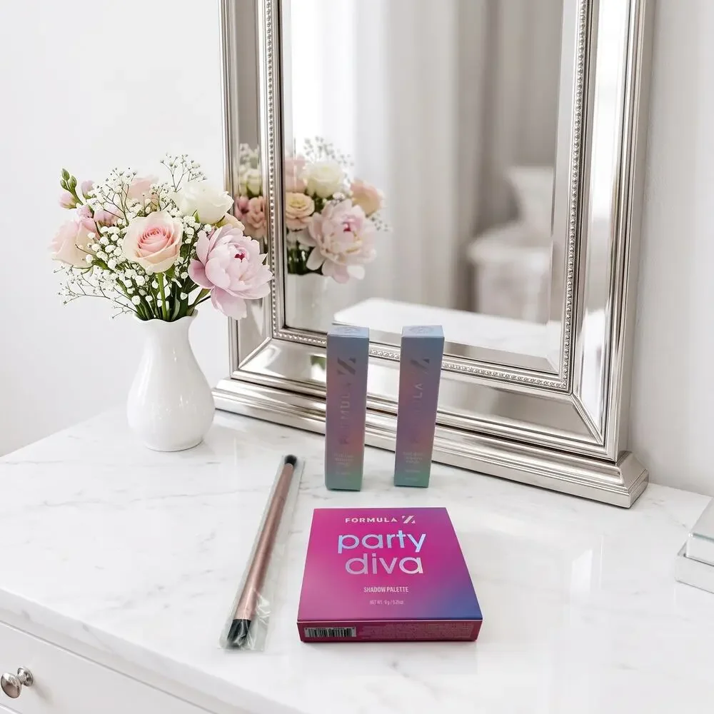 Formula Z Eyeshadow Palette Lip Elixir & Makeup Brush Bundle
